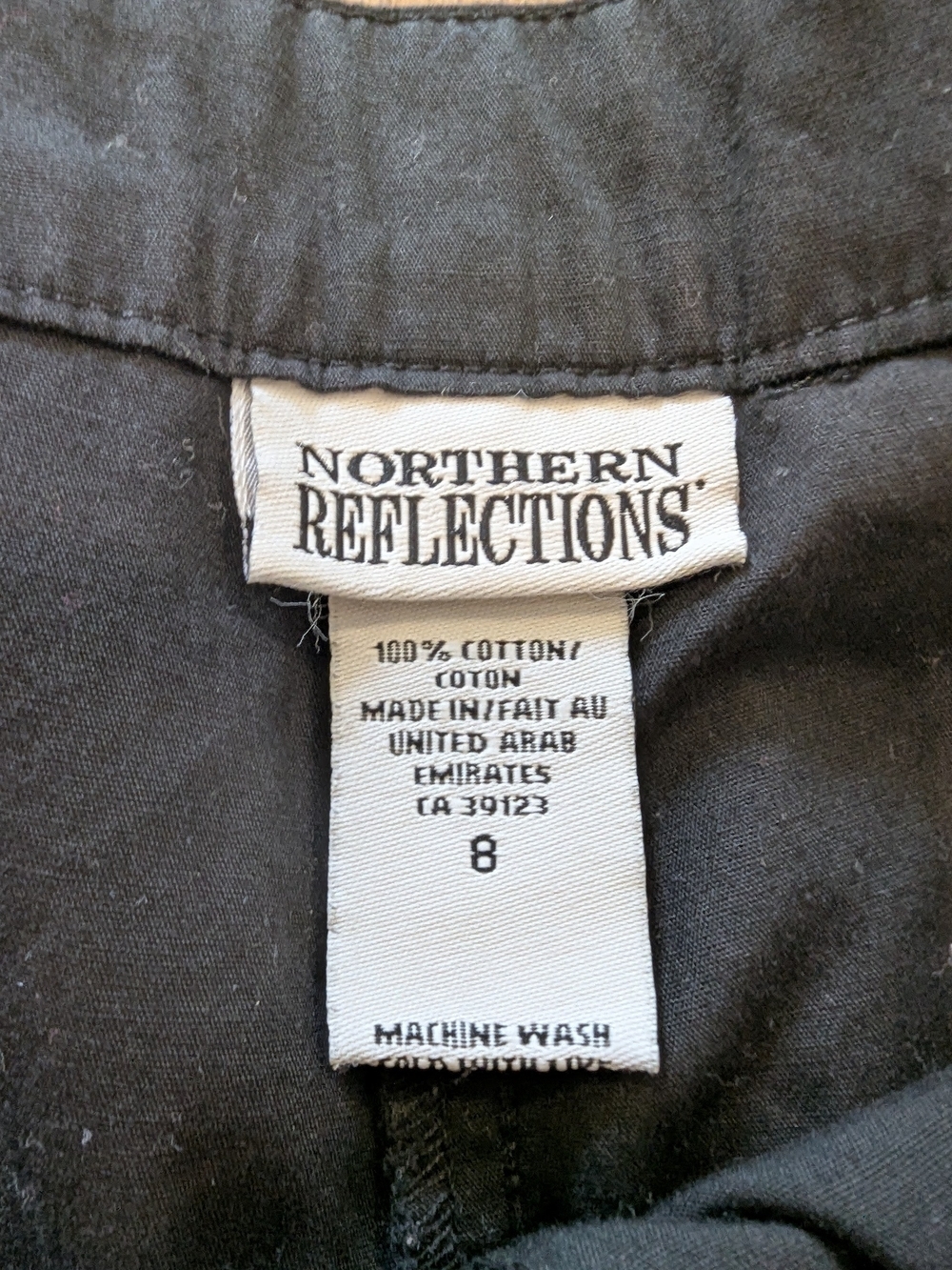 4/$40 Northern Reflections Black Embroidered Cotton Capri Pant - Picture 6 of 6